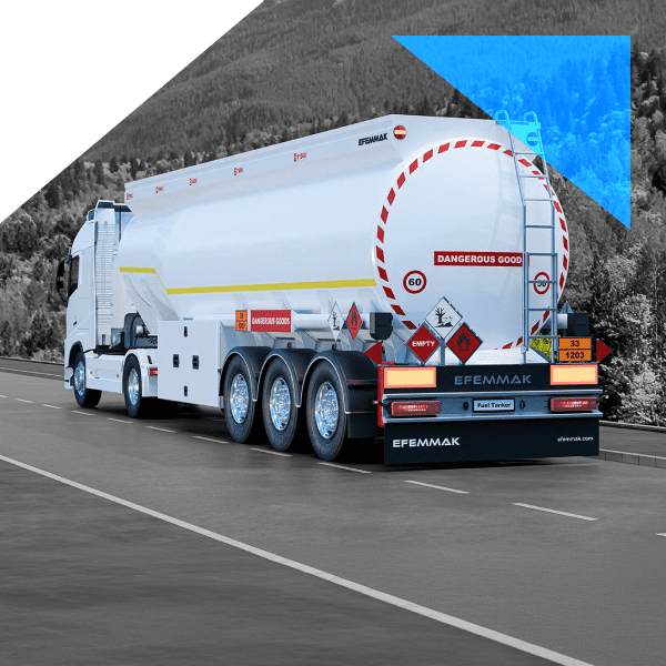 Cisternă Efemmak semiremorcă ADR 38000 litri aluminiu – vedere laterală